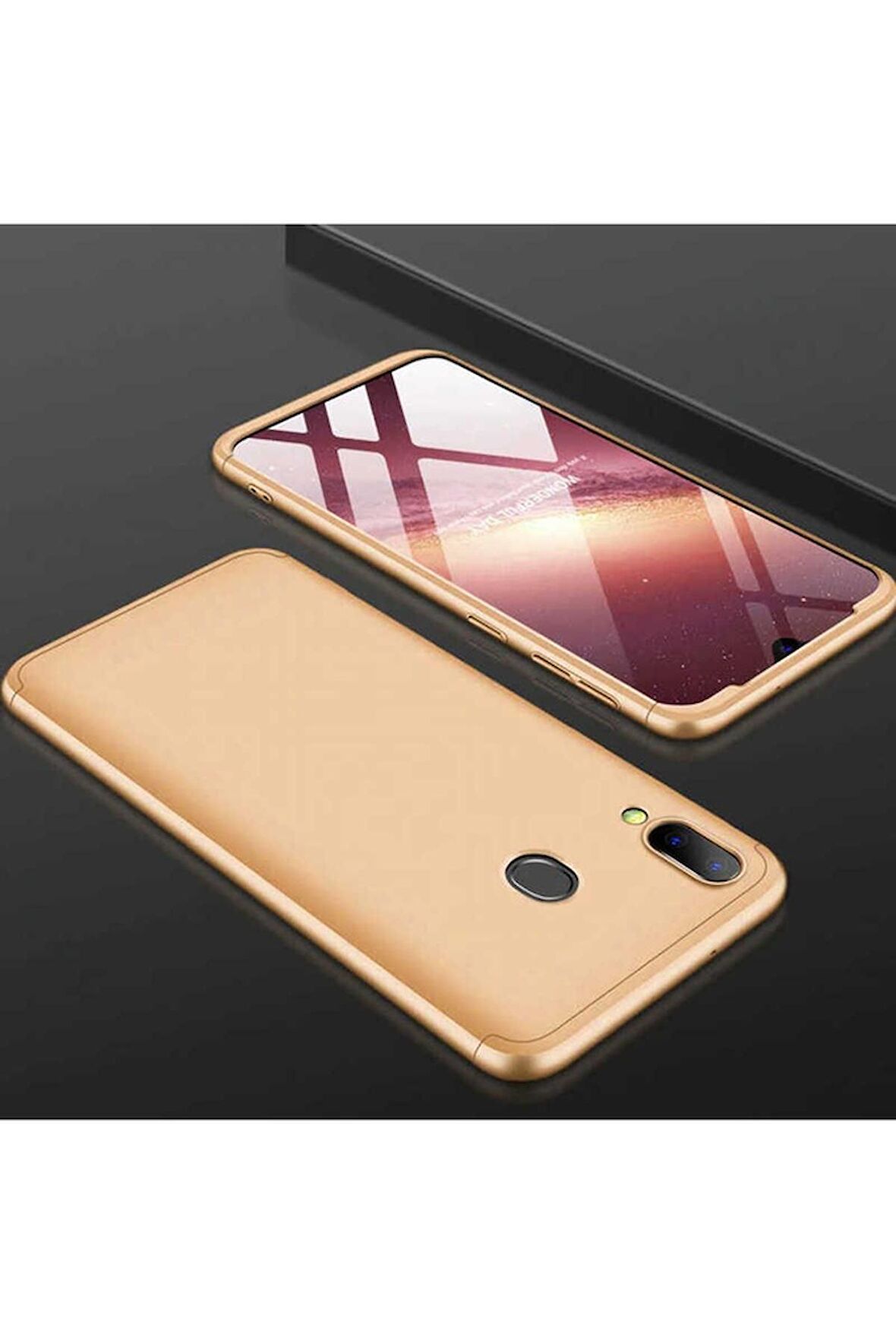 Huawei P Smart 2019 Uyumlu Kılıf Ays Kapak Gold
