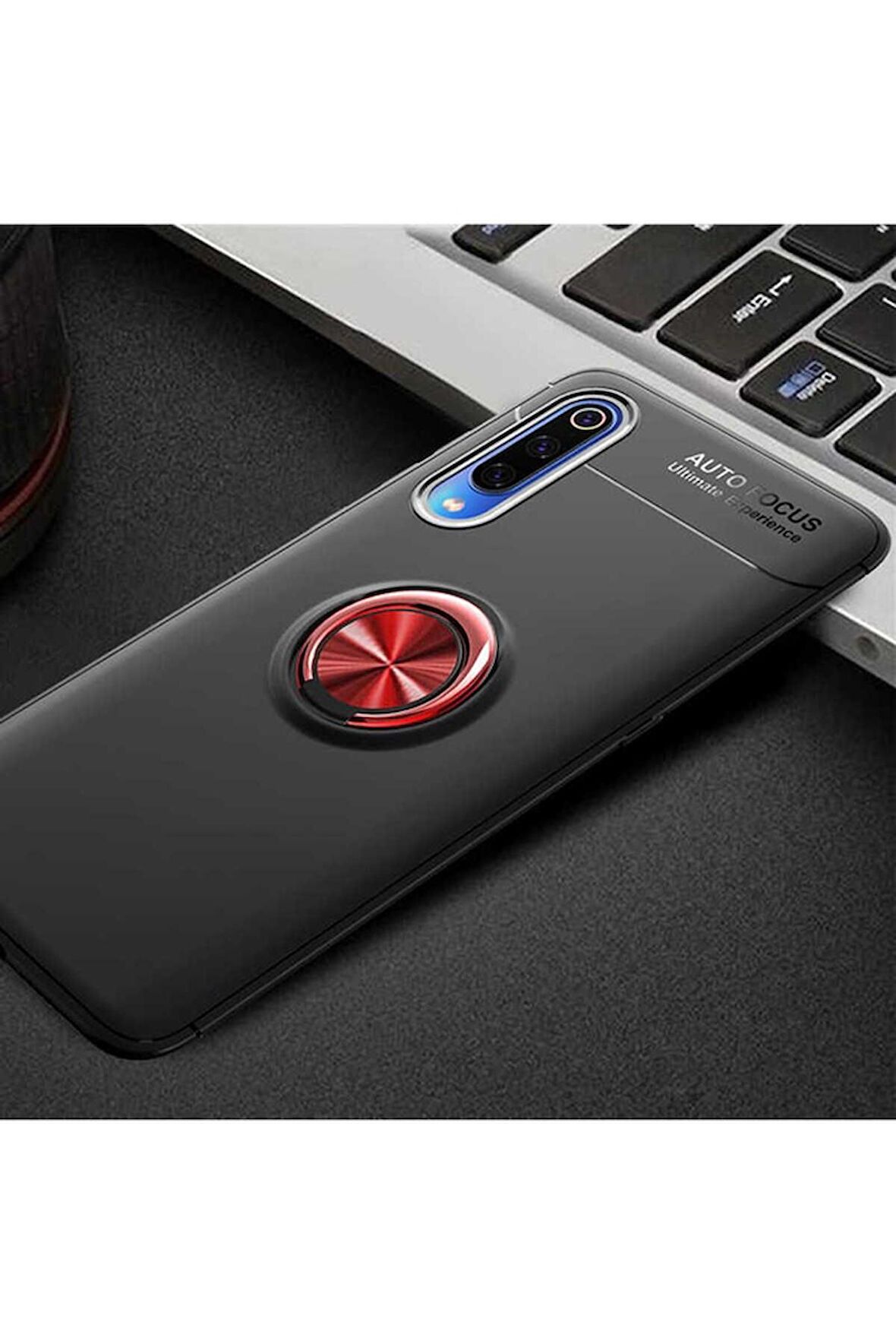 Samsung Galaxy A70 Uyumlu Kılıf Ravel Silikon Kapak Siyah-Kırmızı