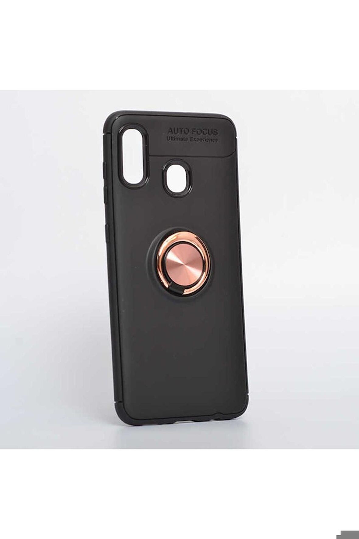 Samsung Galaxy A30 Uyumlu Kılıf Ravel Silikon Kapak Siyah-Rose Gold