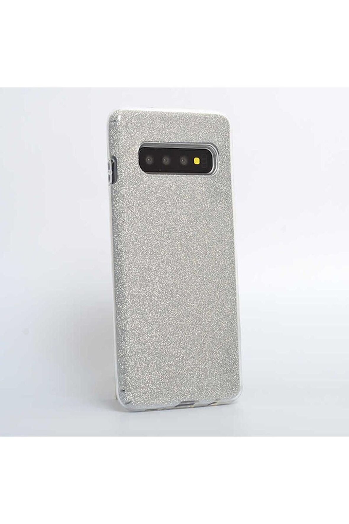 Samsung Galaxy S10 Uyumlu Kılıf Shining Silikon Gümüş