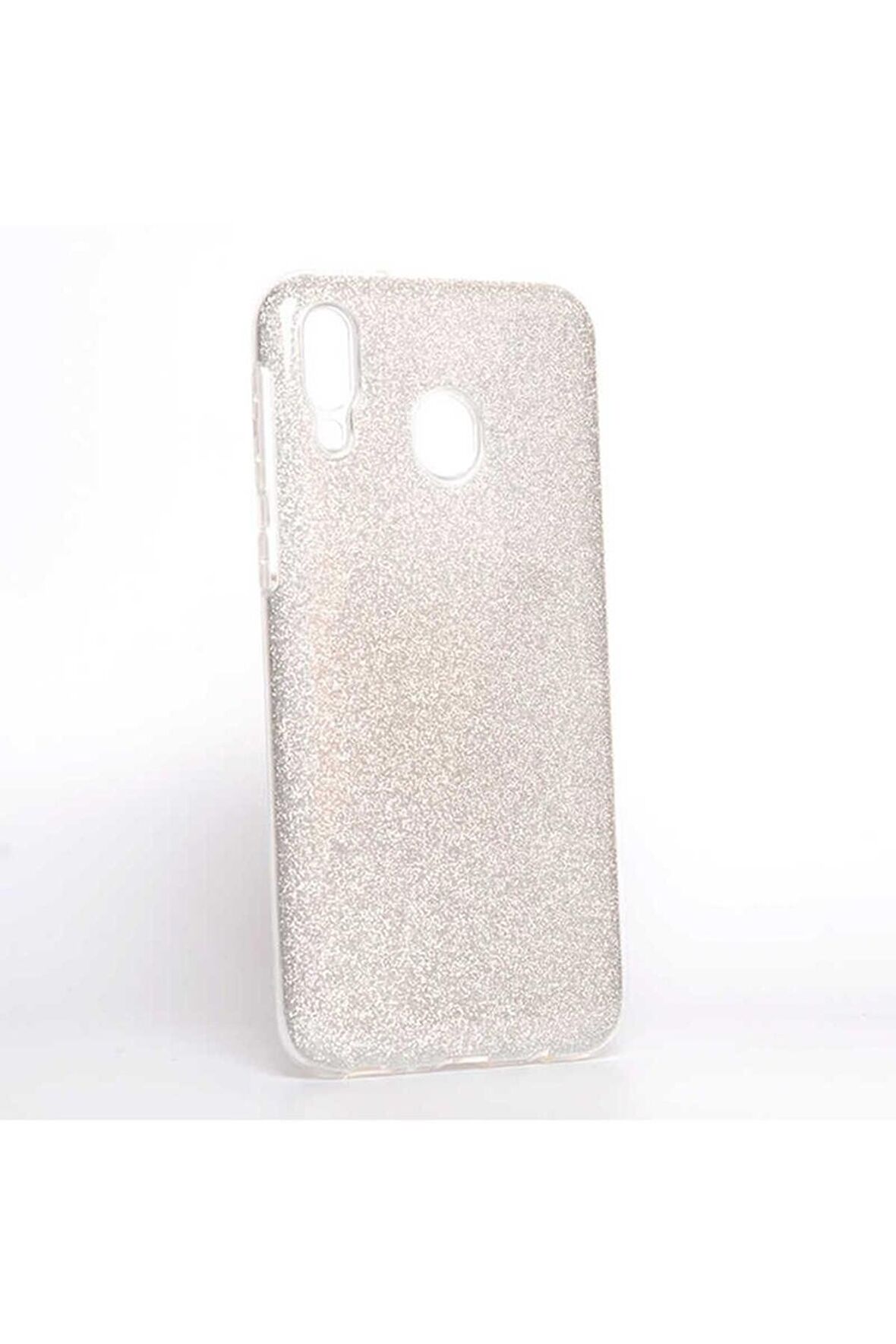 Samsung Galaxy M20 Uyumlu Kılıf Shining Silikon Gümüş
