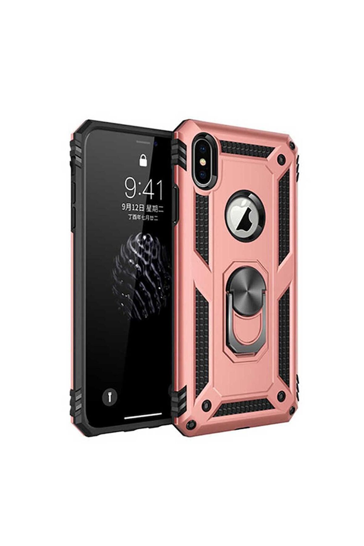 Apple iPhone X Uyumlu Kılıf Vega Kapak Rose Gold