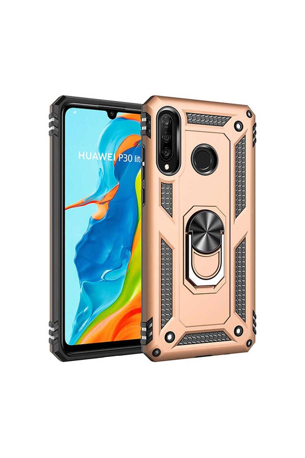 Huawei P30 Lite Uyumlu Kılıf Vega Kapak Gold