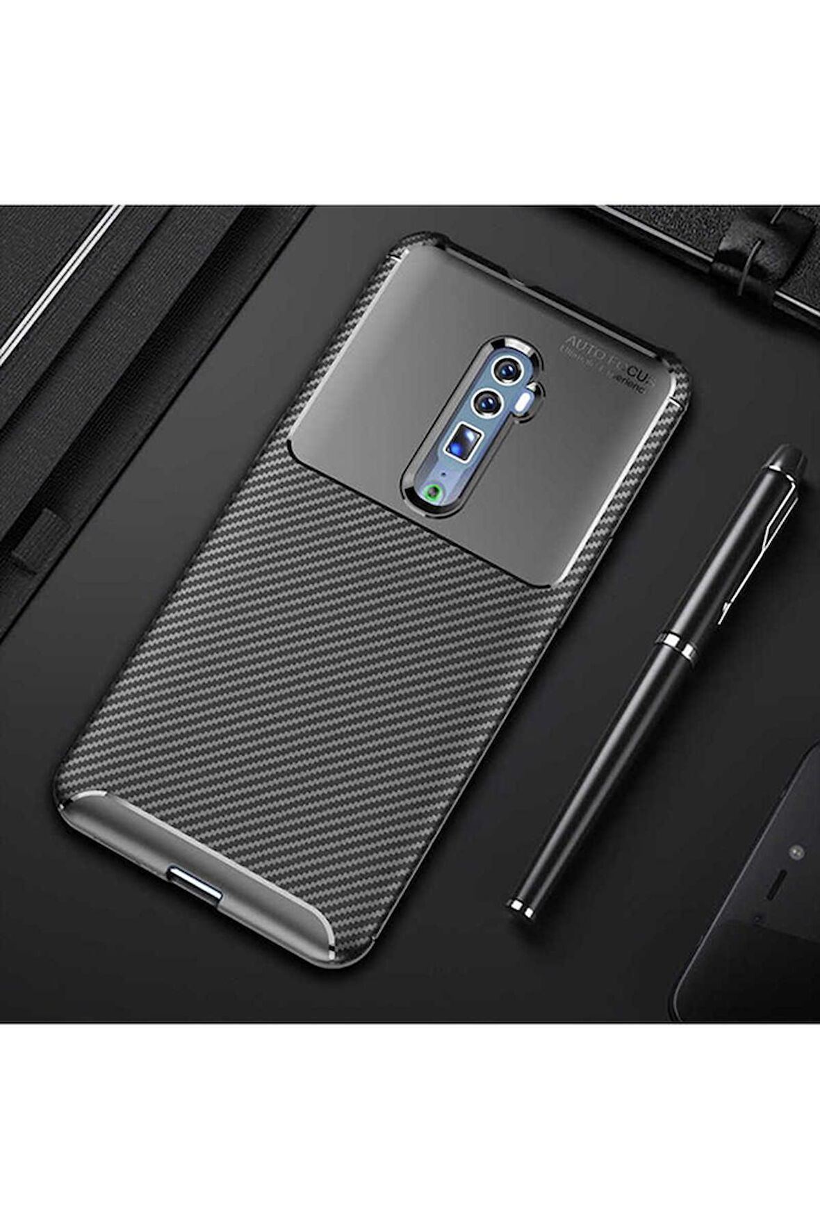 Oppo Reno 10X Zoom Uyumlu Kılıf Negro Silikon Kapak Siyah