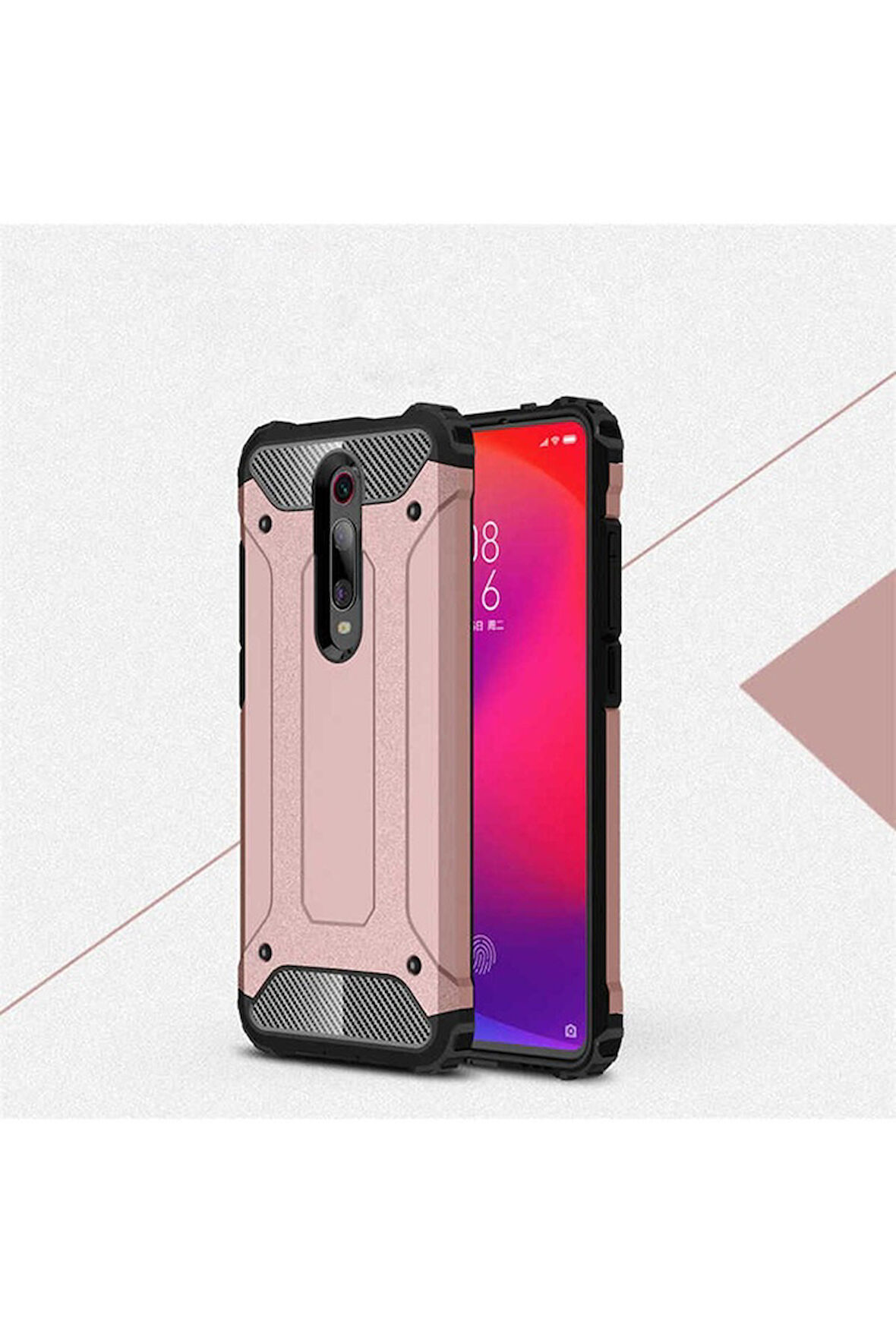 Xiaomi Mi 9T Uyumlu Kılıf Crash Silikon Kapak Rose Gold