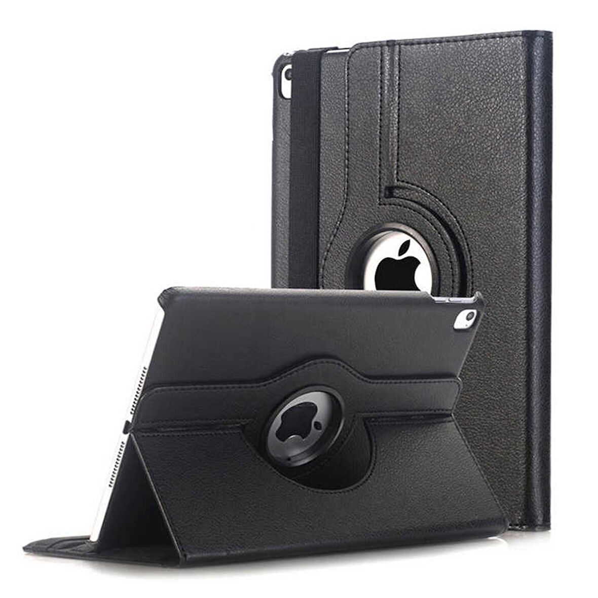 Apple iPad 9.7 2018 (6.Nesil) Uyumlu Tablet Kılıfı 360 Dönebilen Standlı Kılıf Siyah