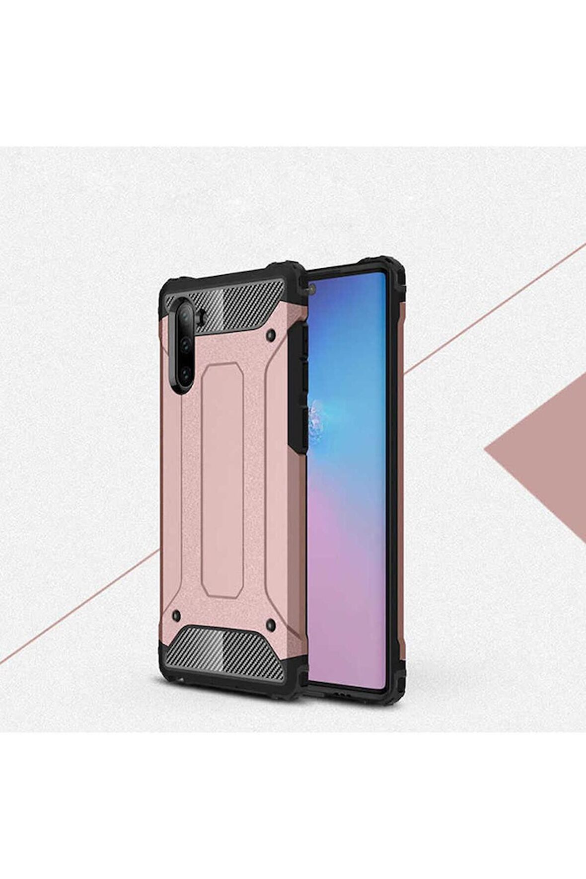 Samsung Galaxy Note 10 Uyumlu Kılıf Crash Silikon Kapak Rose Gold