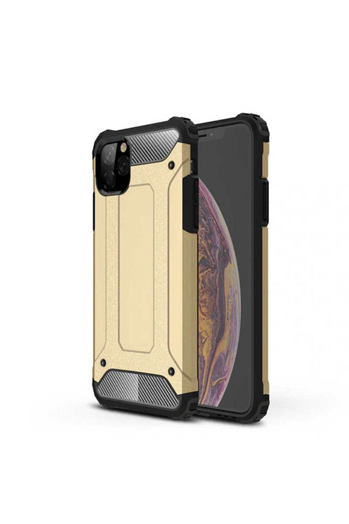 Apple iPhone 11 Pro Uyumlu Kılıf Crash Silikon Kapak Gold