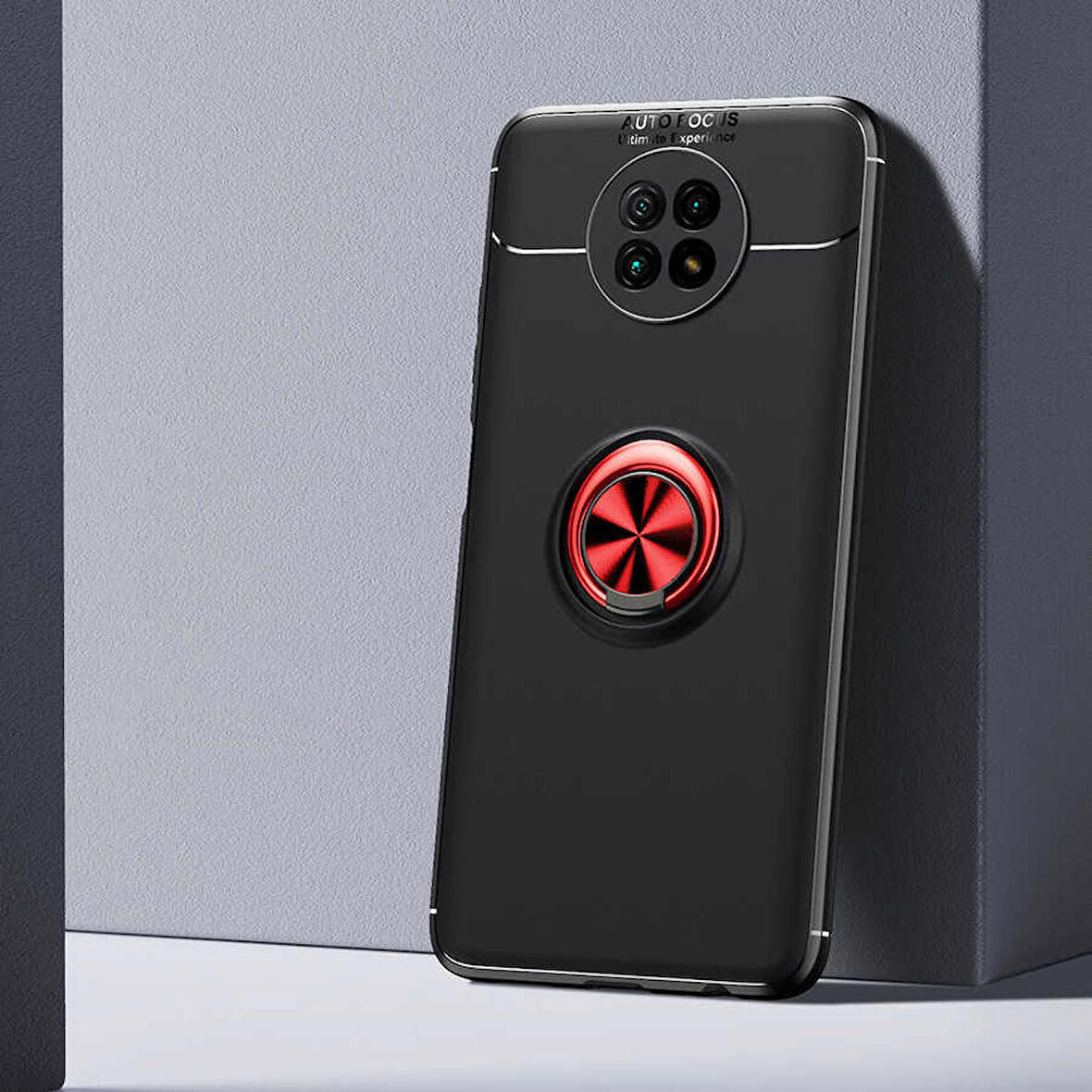 Xiaomi Redmi Note 9 5G Uyumlu Kılıf Ravel Silikon Kapak Siyah-Kırmızı