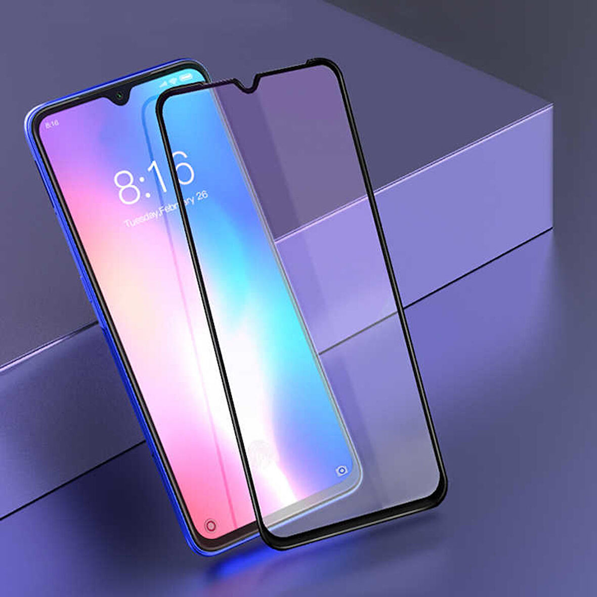 Xiaomi Redmi Note 8 Pro Uyumlu Kenarları Kırılmaya Dayanıklı Cam Ekran Koruyucu