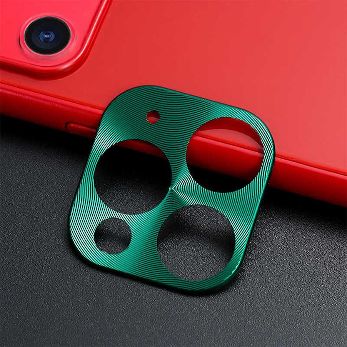 Apple iPhone 11 Pro Max Uyumlu Metal Kamera Koruyucu Yeşil