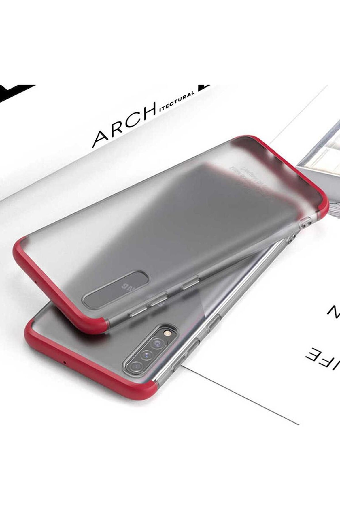 Samsung Galaxy A50S Uyumlu Kılıf Nili Kapak Kırmızı