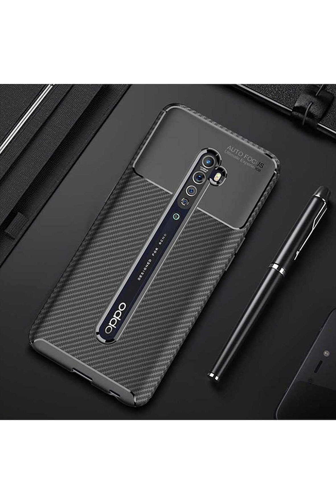 Oppo Reno 2 Uyumlu Kılıf Negro Silikon Kapak Siyah