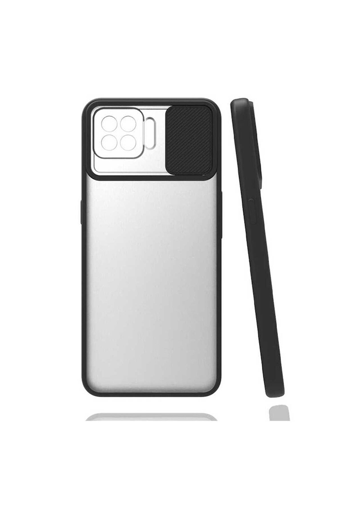 Oppo Reno 4 Lite Uyumlu Kılıf Lensi Kapak Siyah
