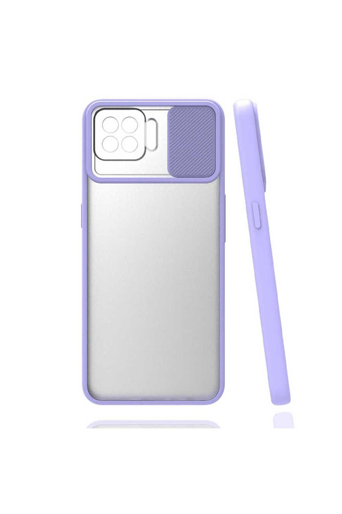 Oppo Reno 4 Lite Uyumlu Kılıf Lensi Kapak Lila