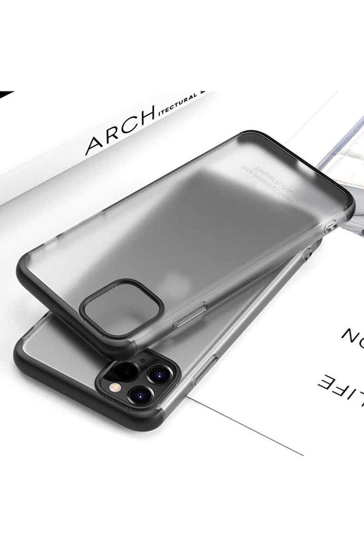 Apple iPhone 11 Pro Max Uyumlu Kılıf Nili Kapak Siyah