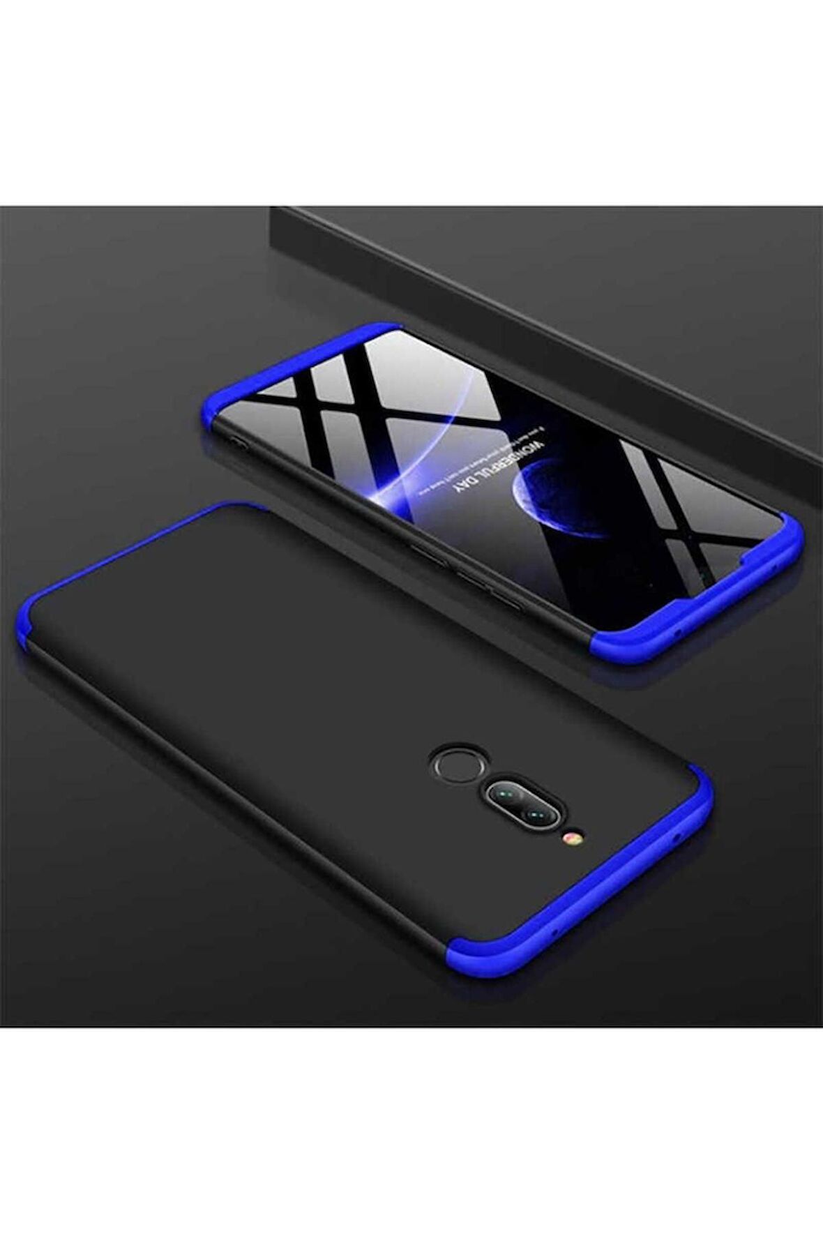 Xiaomi Redmi 8 Uyumlu Kılıf Ays Kapak Siyah-Mavi