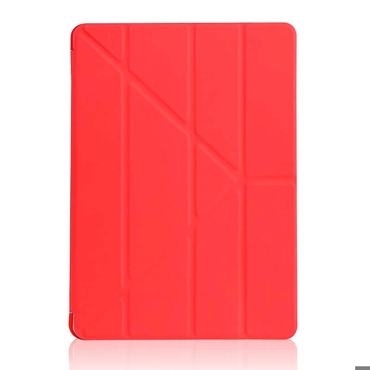 Apple iPad 10.2 (8.Nesil) Uyumlu Kılıf Tri Folding Standlı Kılıf Kırmızı