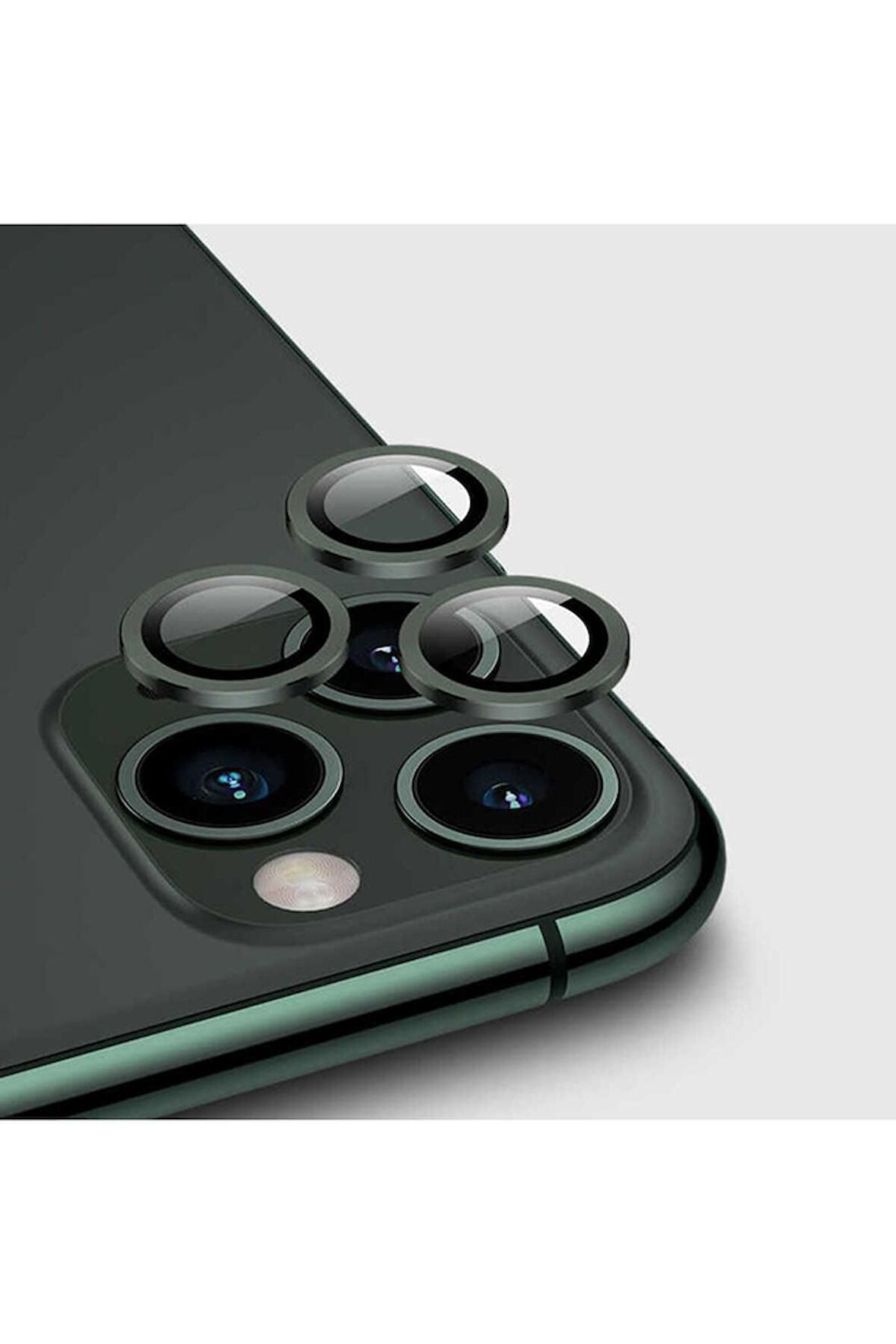 Apple iPhone 11 Pro Max Uyumlu CL-01 Kamera Lens Koruyucu Koyu Yeşil