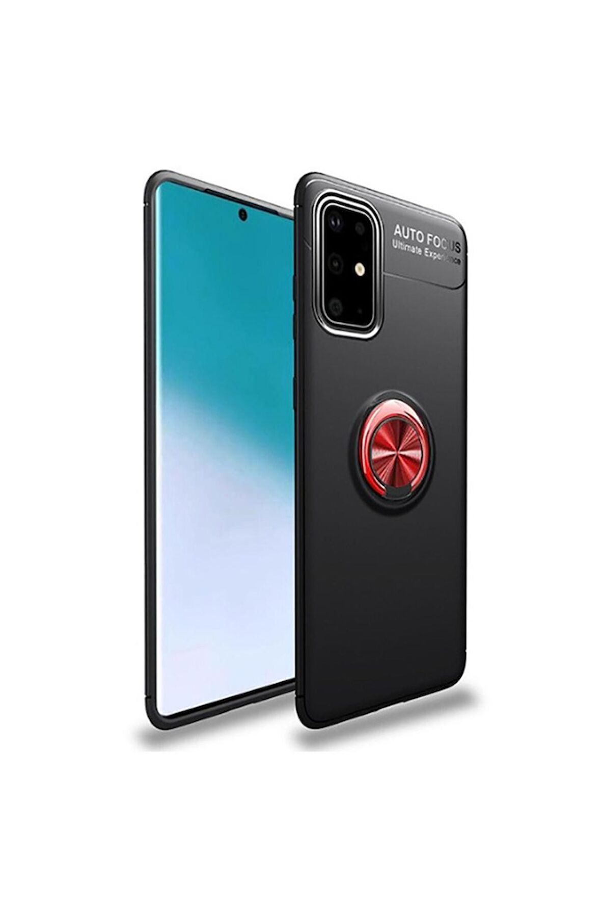 Samsung Galaxy A71 Uyumlu Kılıf Ravel Silikon Kapak Siyah-Kırmızı