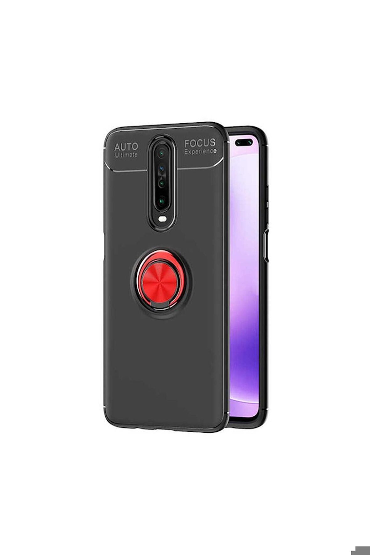 Xiaomi Redmi K30 Uyumlu Kılıf Ravel Silikon Kapak Siyah-Kırmızı