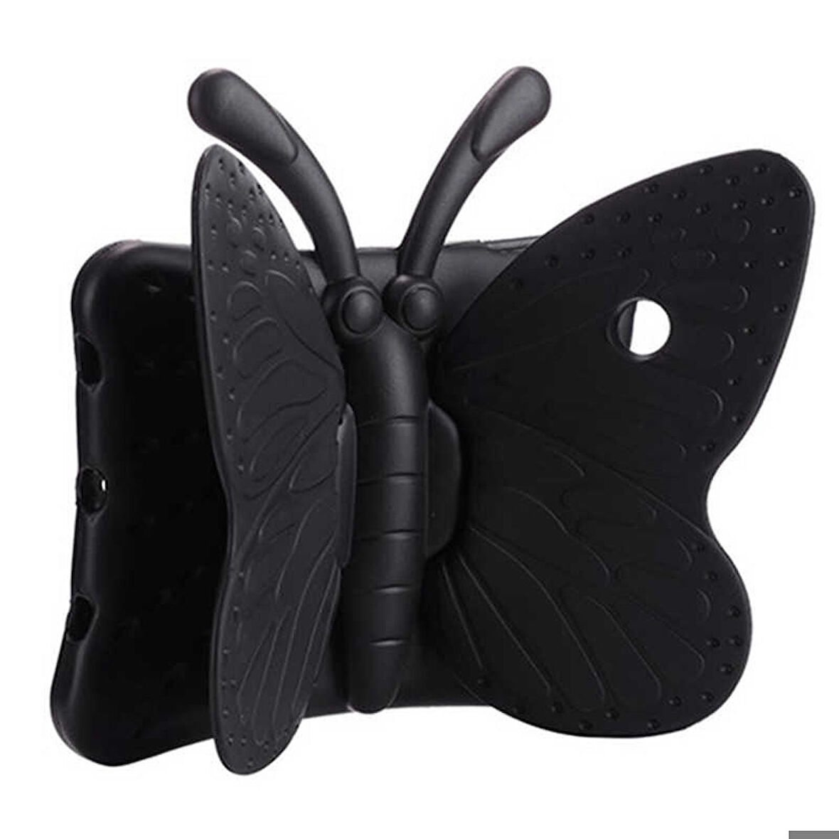 Apple iPad Mini 5 Uyumlu Çocuk Tablet Kılıf Butterfly Standlı Renkli Kılıf Siyah