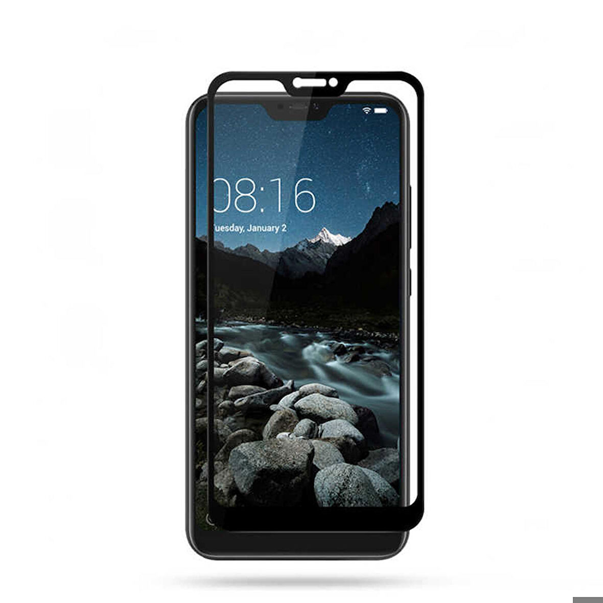 Xiaomi Mi 8 Lite Uyumlu Kenarları Kırılmaya Dayanıklı Cam Ekran Koruyucu