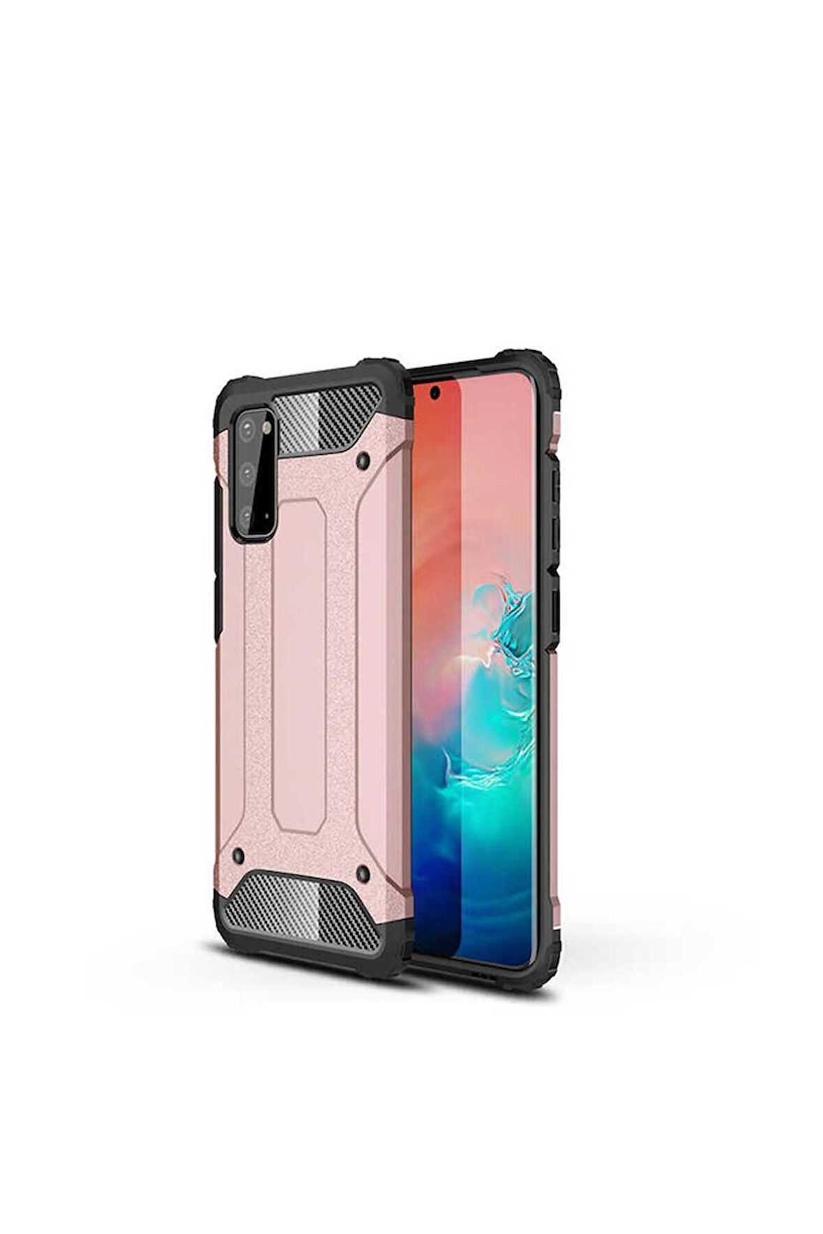Samsung Galaxy S20 Uyumlu Kılıf Crash Silikon Kapak Rose Gold