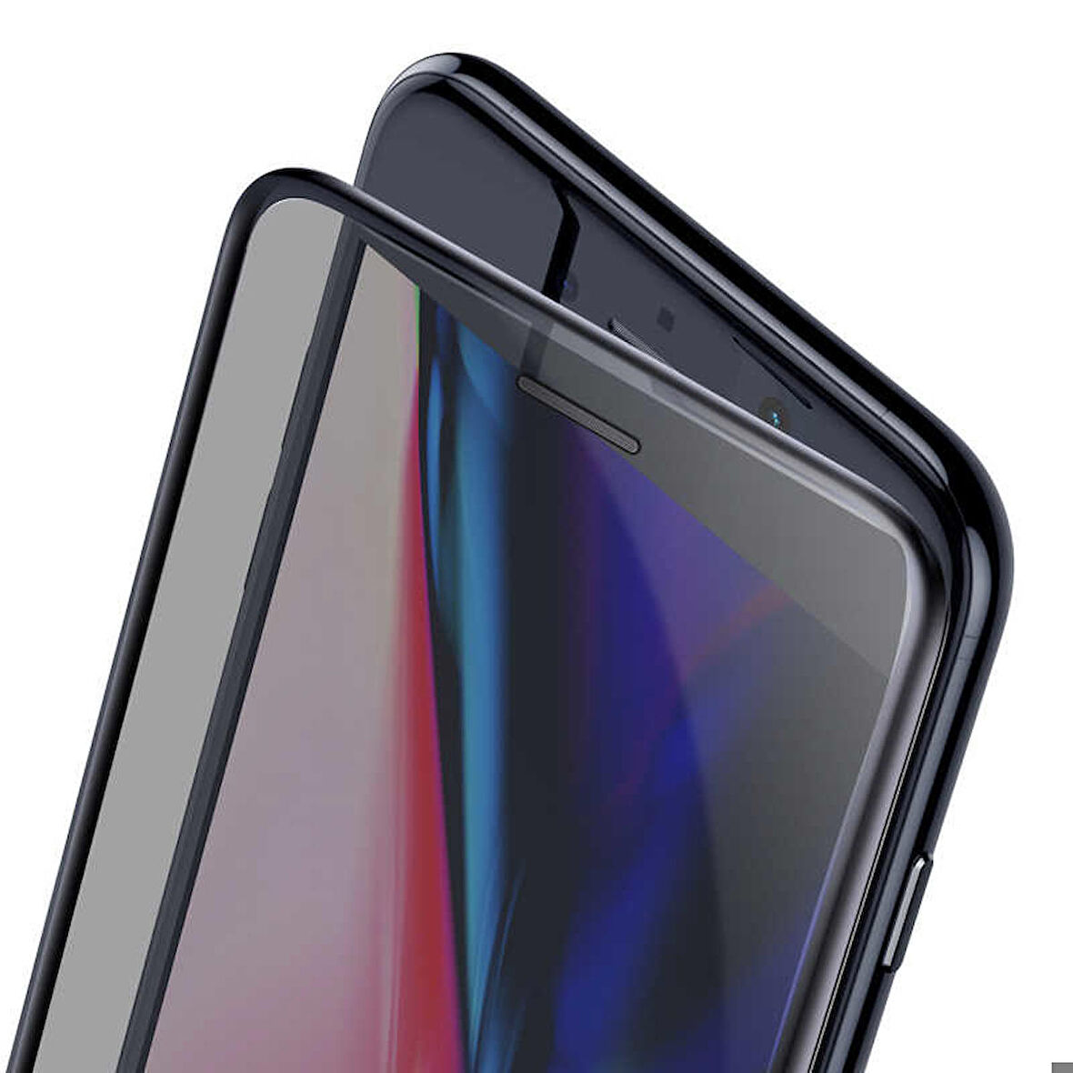 Apple iPhone SE 2020 Uyumlu Anti-Dust Privacy Temperli Ekran Koruyucu Siyah