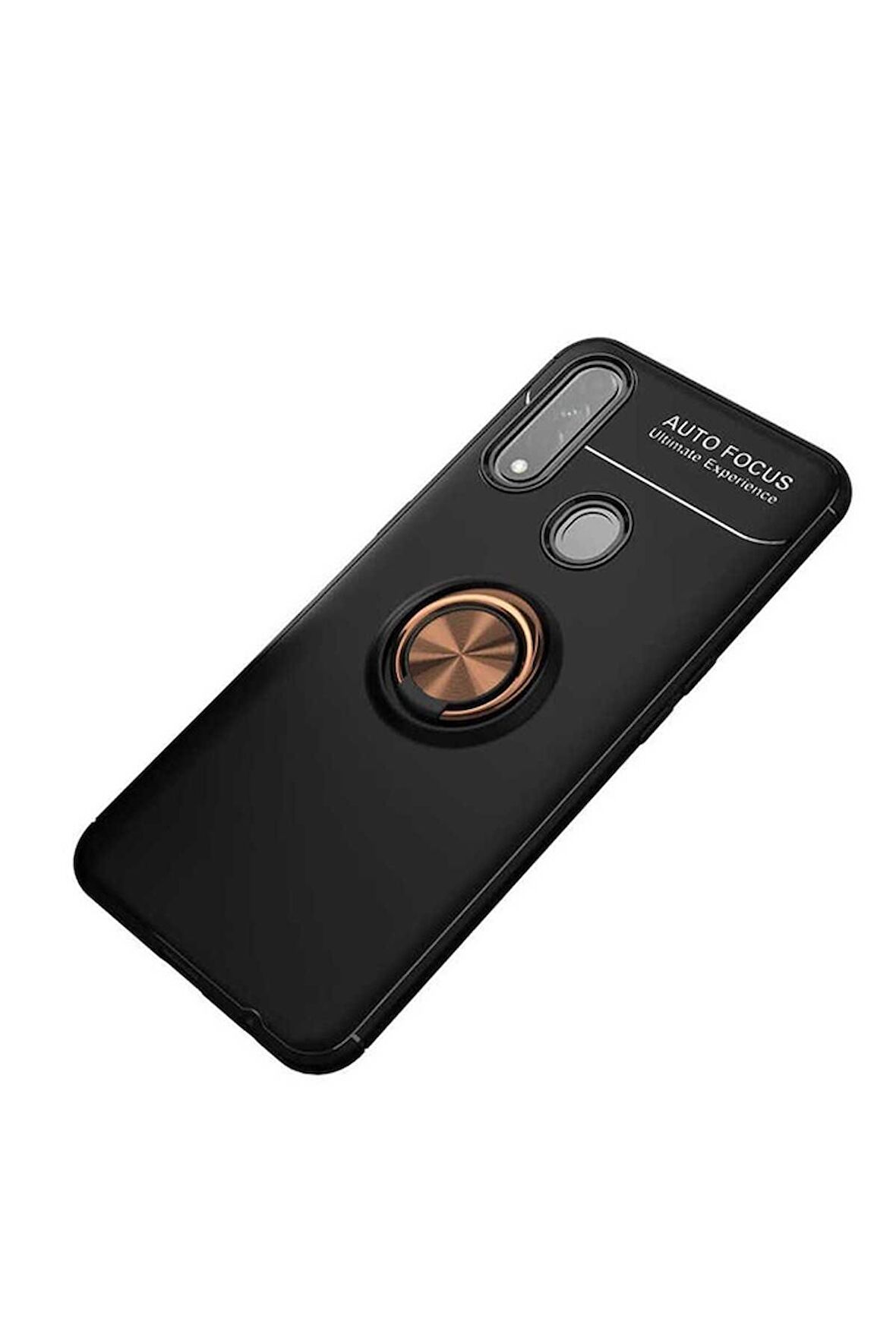 Oppo A31 Uyumlu Kılıf Ravel Silikon Kapak Siyah-Rose Gold
