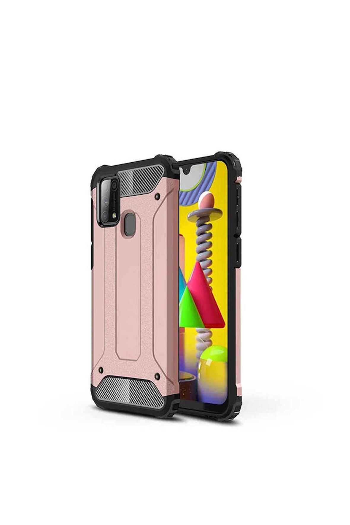 Samsung Galaxy M31 Uyumlu Kılıf Crash Silikon Kapak Rose Gold