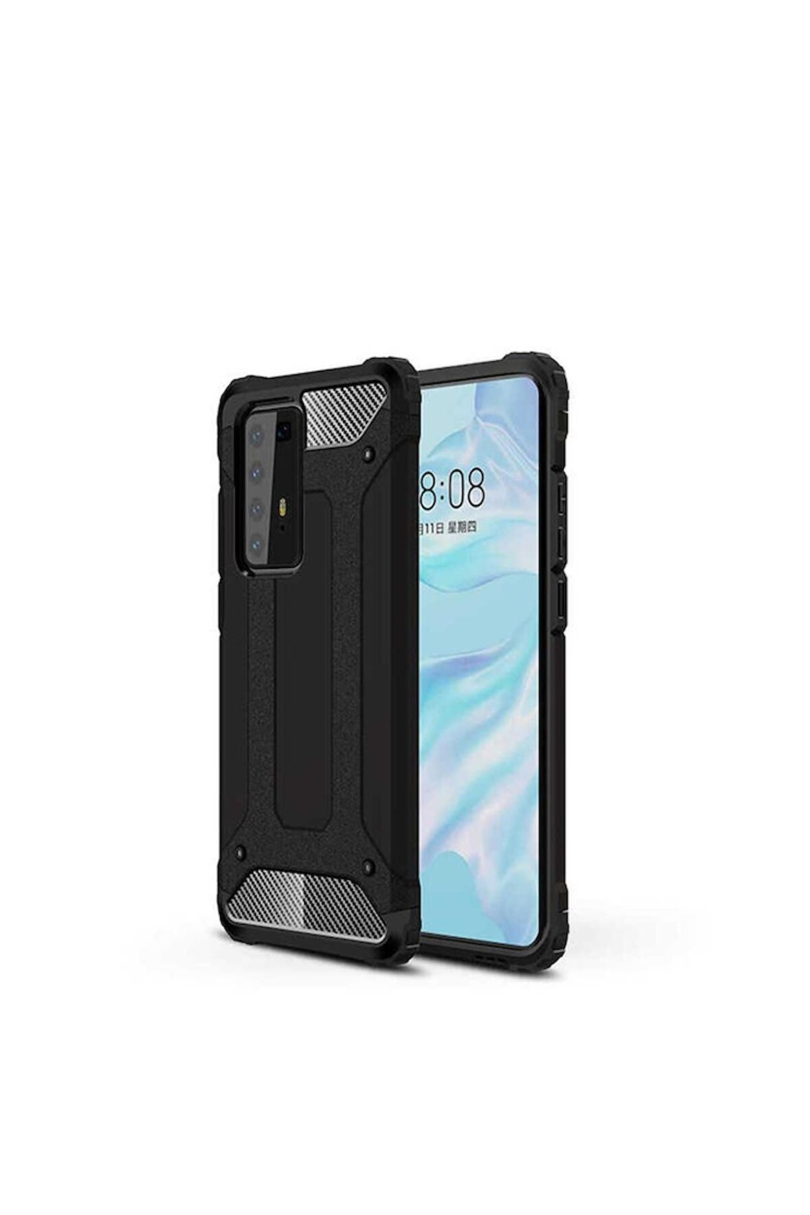 Huawei P40 Pro Uyumlu Kılıf Crash Silikon Kapak Siyah