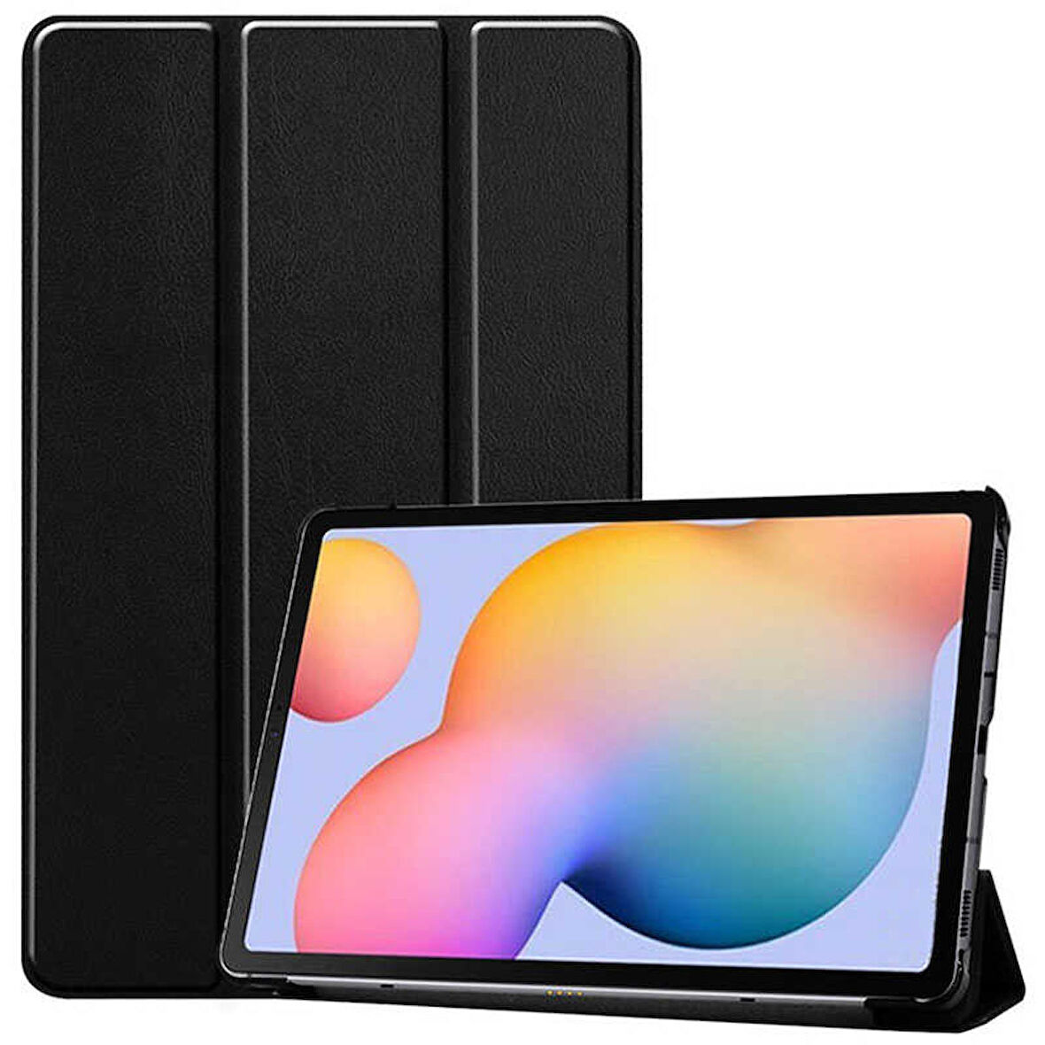 Samsung Galaxy Tab S6 Lite P610 Uyumlu Tablet Kılıfı Smart Cover Standlı Kılıf Siyah