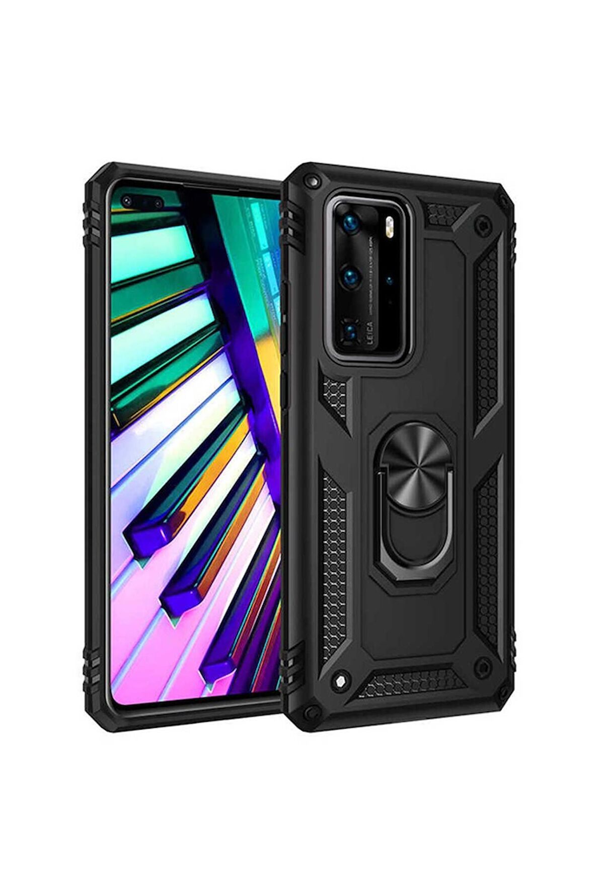 Huawei P40 Pro Uyumlu Kılıf Vega Kapak Siyah