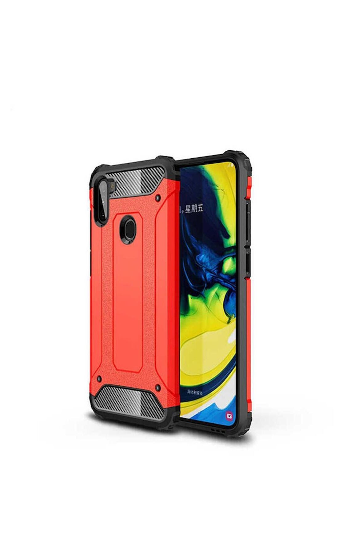 Samsung Galaxy M11 Uyumlu Kılıf Crash Silikon Kapak Kırmızı
