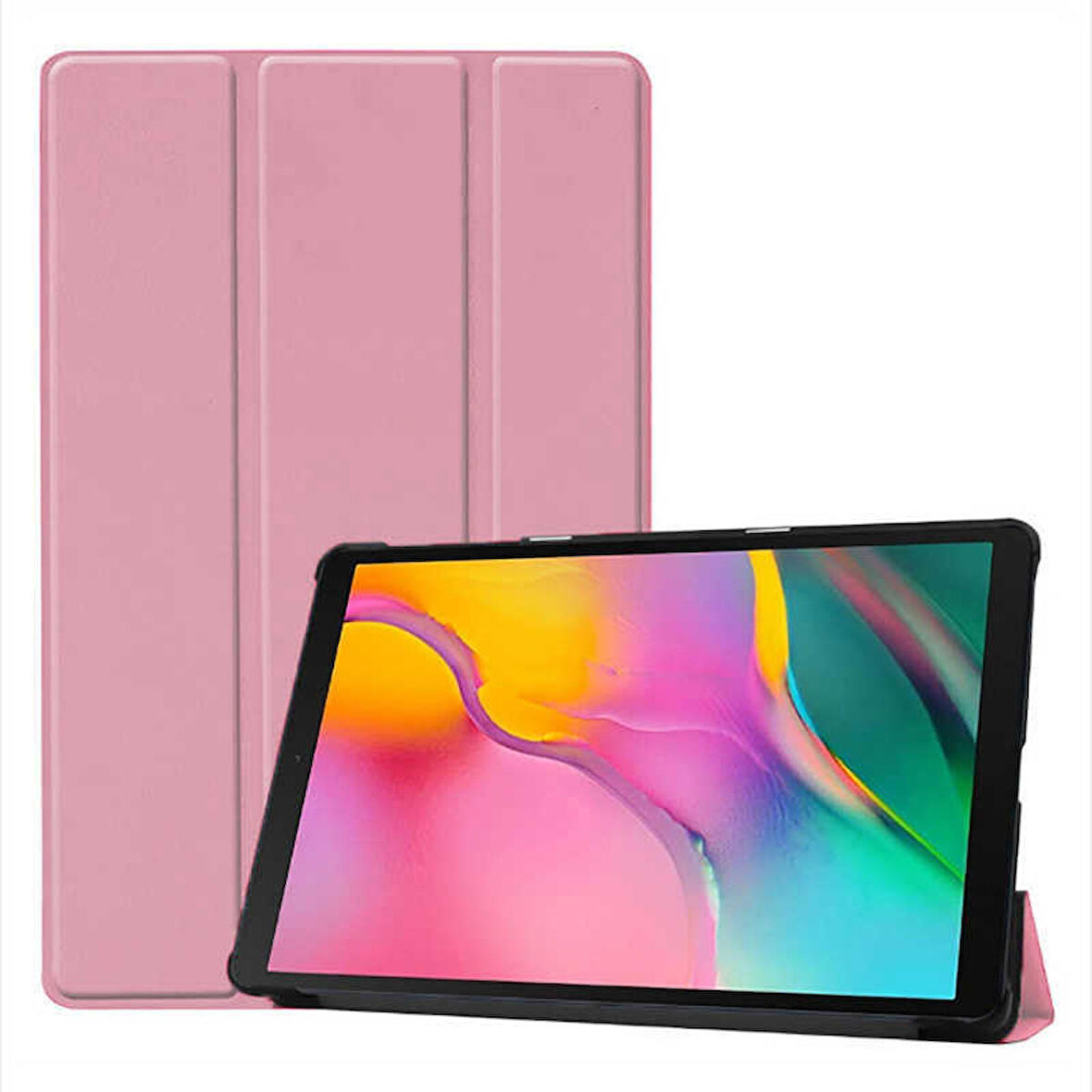 Huawei T3 10 inç Uyumlu Tablet Kılıfı Smart Cover Standlı Akıllı Kılıf Rose Gold