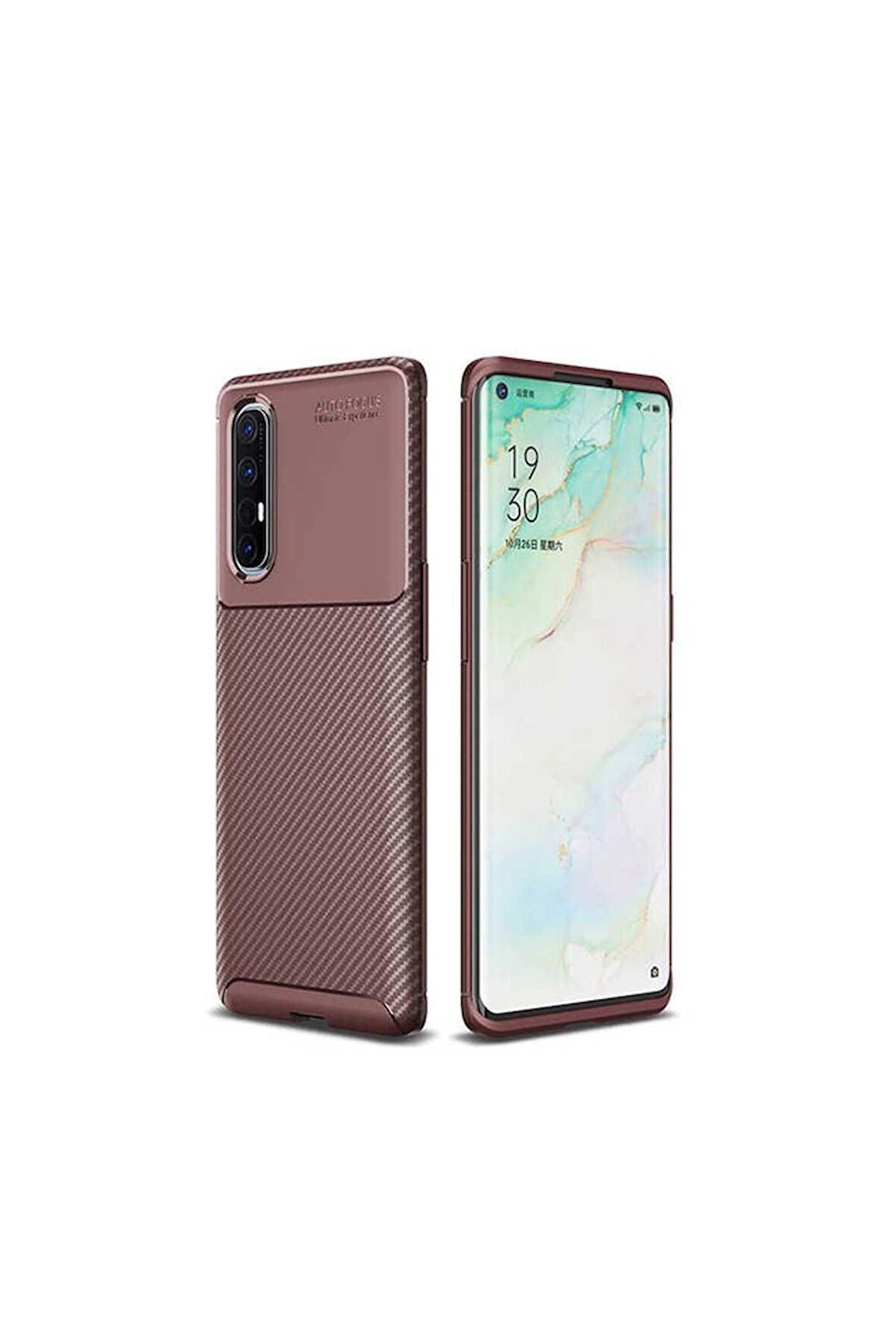 Oppo Reno 3 Pro 5G Uyumlu Kılıf Negro Silikon Kapak Kahverengi