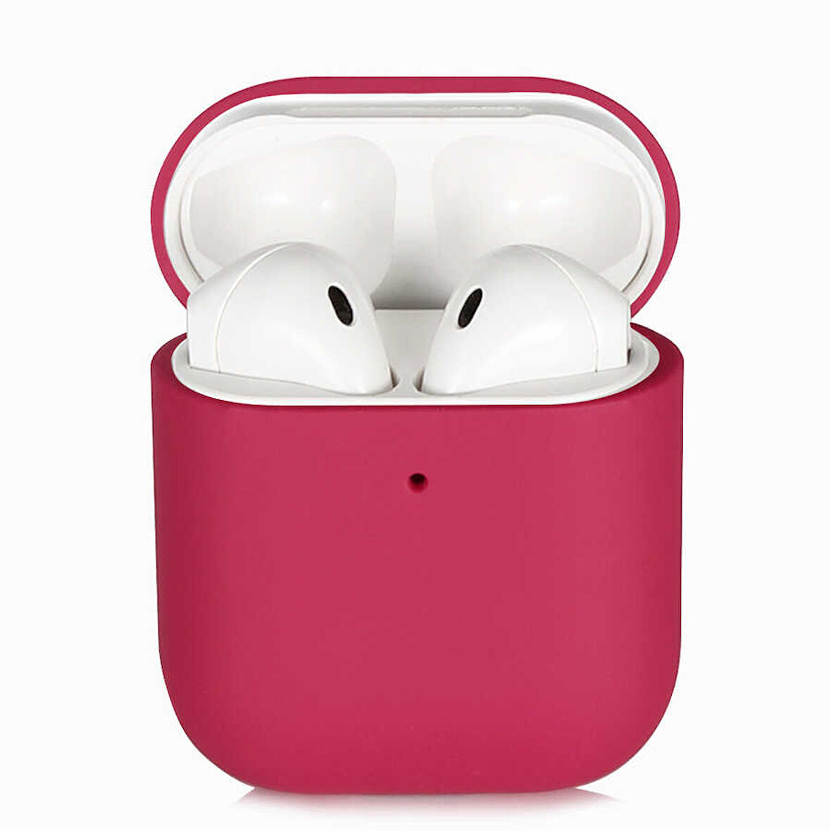 Apple Airpods Uyumlu Kılıf Silk Silikon Pembe Koyu