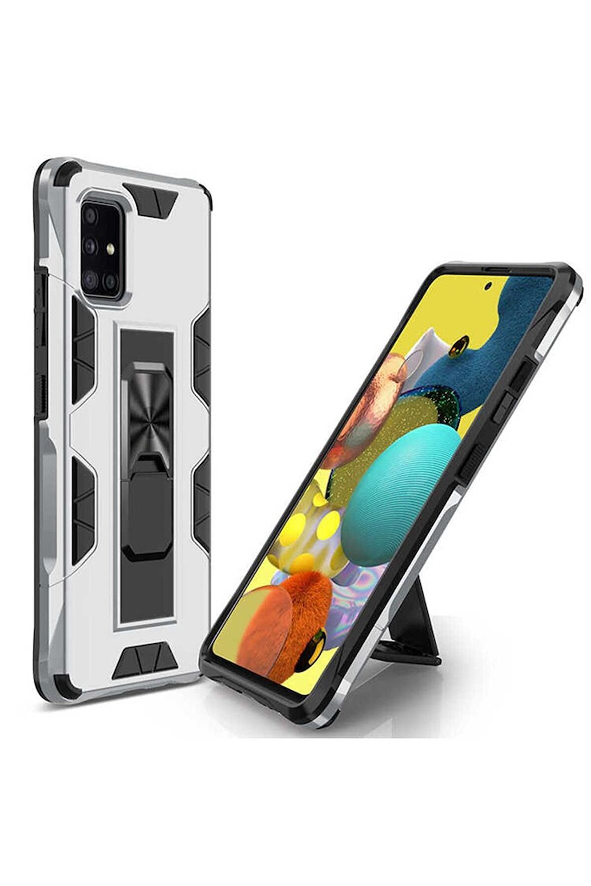 Samsung Galaxy A51 Uyumlu Kılıf Volve Kapak Gri