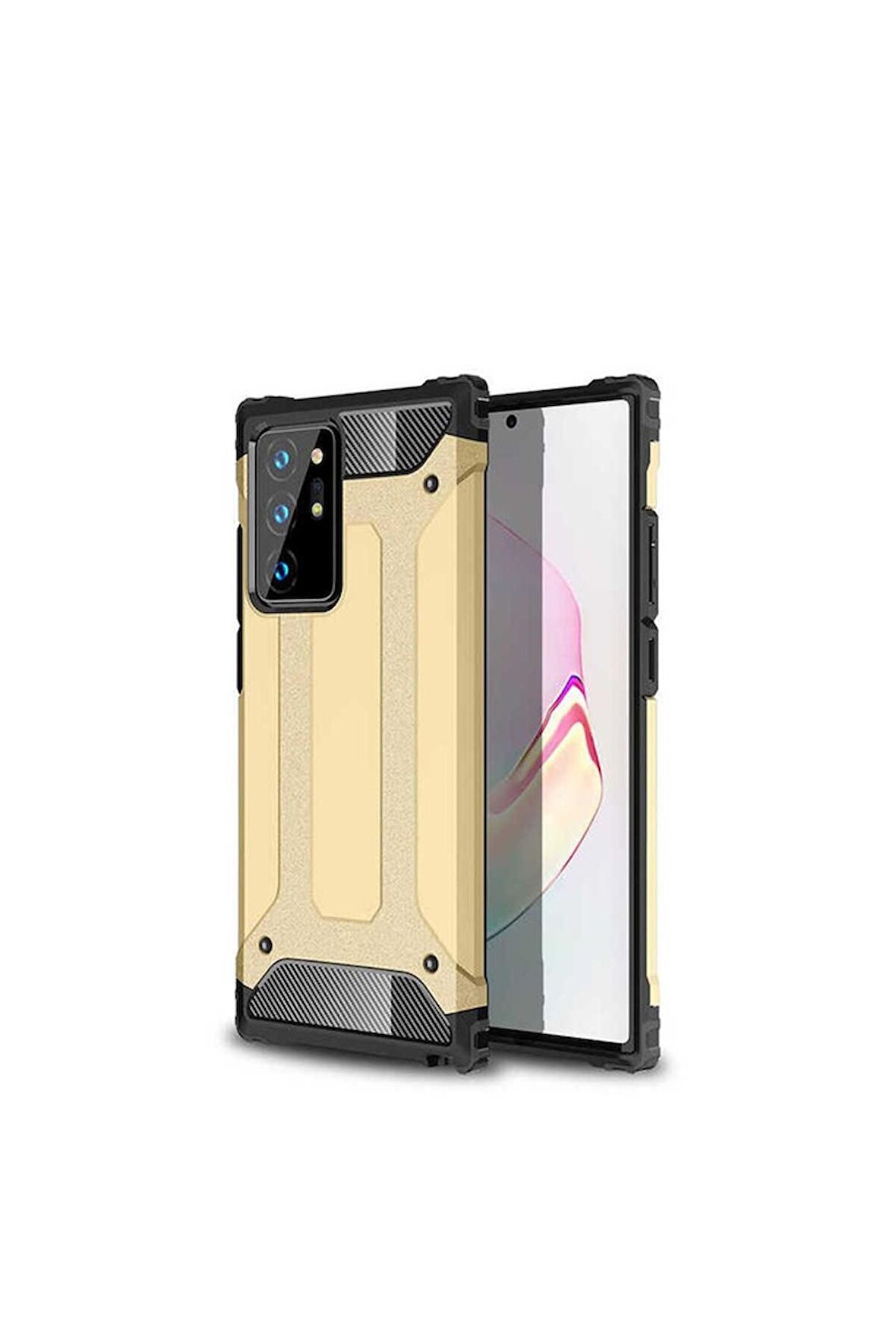 Samsung Galaxy Note 20 Ultra Uyumlu Kılıf Crash Silikon Kapak Gold
