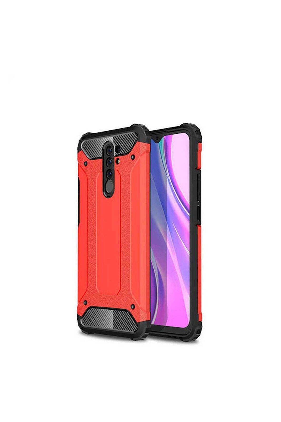 Xiaomi Redmi 9 Uyumlu Kılıf Crash Silikon Kapak Kırmızı