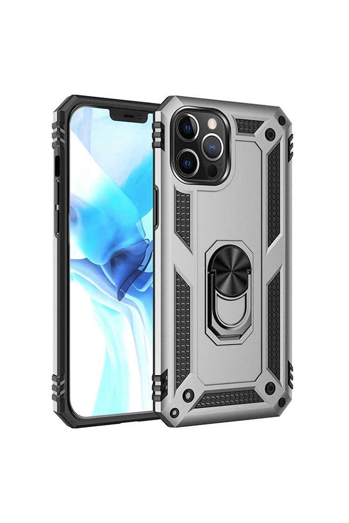 Apple iPhone 12 Pro Uyumlu Kılıf Vega Kapak Gri