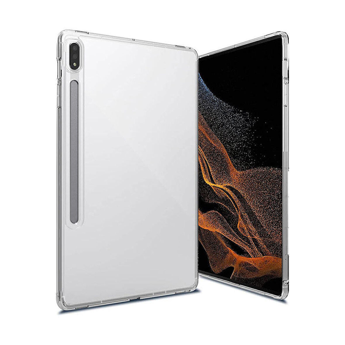 Samsung Galaxy Tab S8 Uyumlu Tablet Kılıfı Şeffaf Süper Silikon Kapak