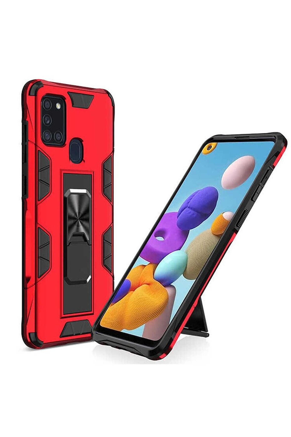 Samsung Galaxy A21S Uyumlu Kılıf Volve Kapak Kırmızı