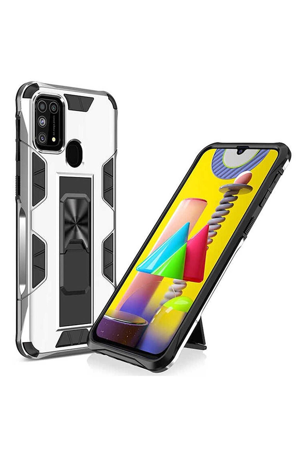 Samsung Galaxy M31 Uyumlu Kılıf Volve Kapak Gri