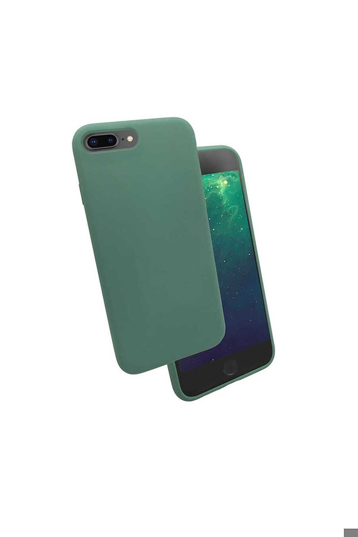 Apple iPhone 7 Plus Uyumlu Kılıf Silk Silikon Koyu Yeşil