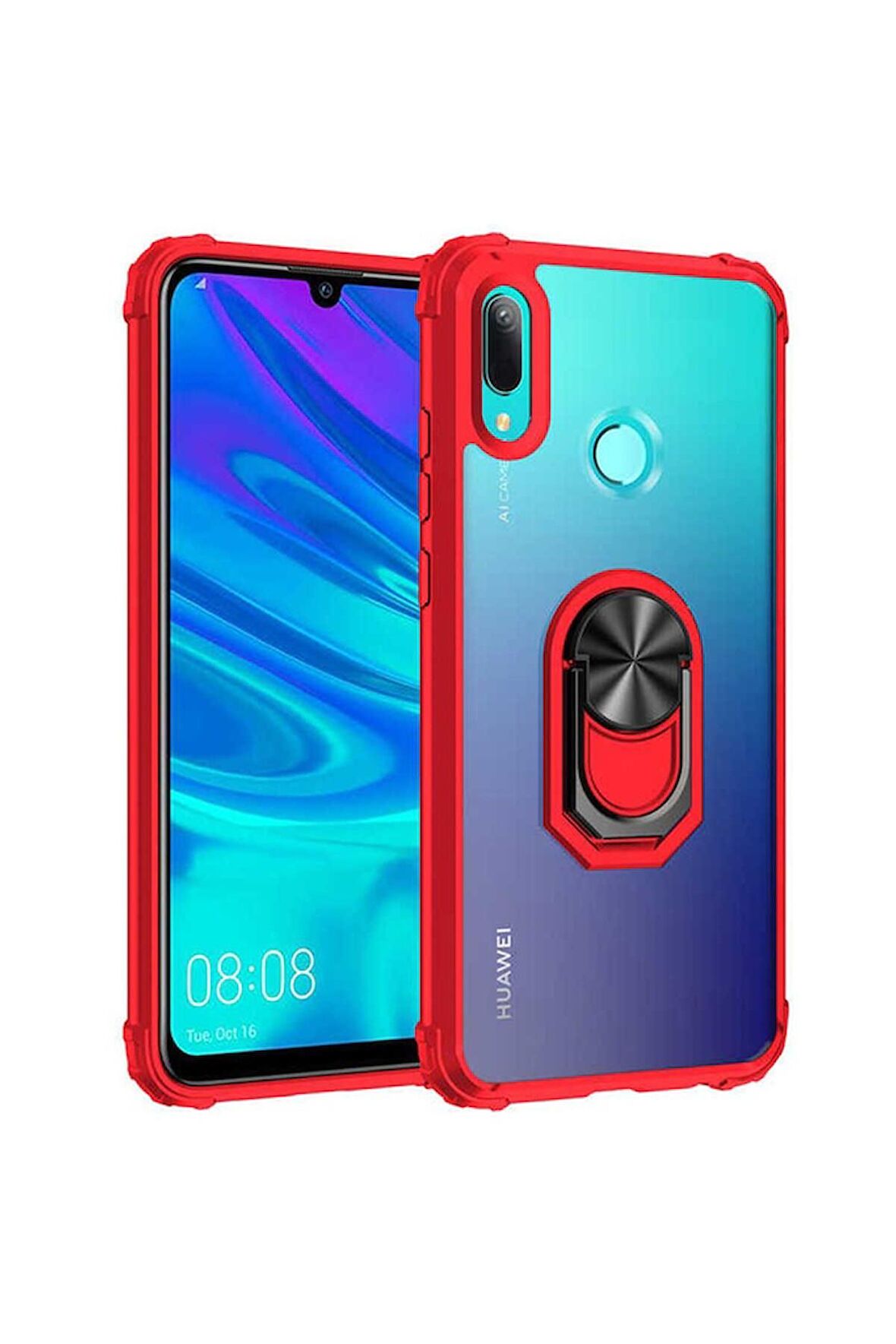 Huawei Y6 2019 Uyumlu Kılıf Mola Kapak Kırmızı