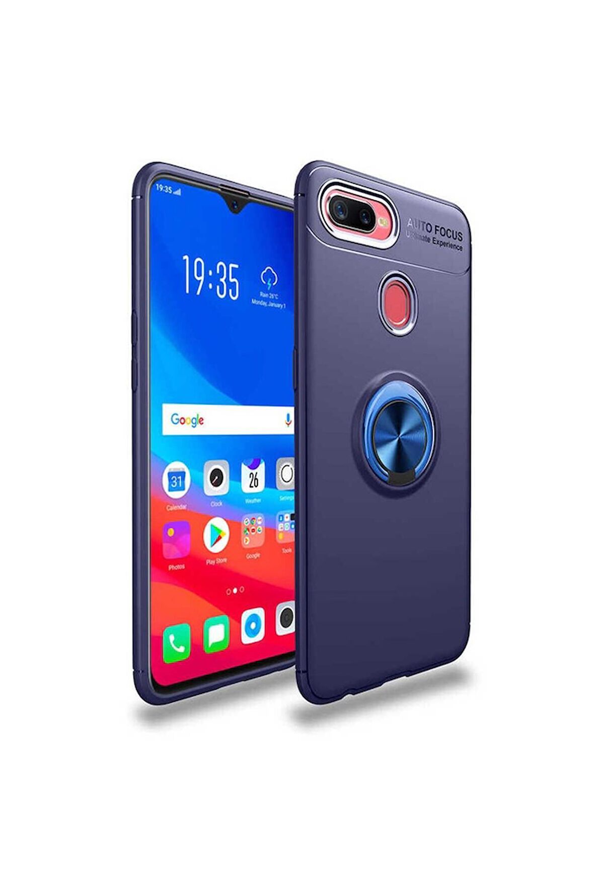 Oppo A5S Uyumlu Kılıf Ravel Silikon Kapak Mavi