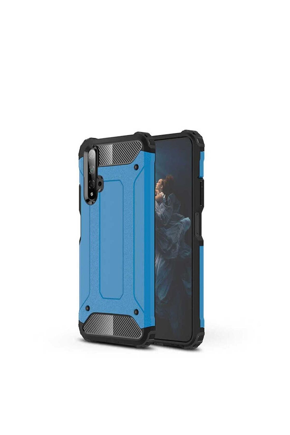 Huawei Honor 20 Uyumlu Kılıf Crash Silikon Kapak Mavi