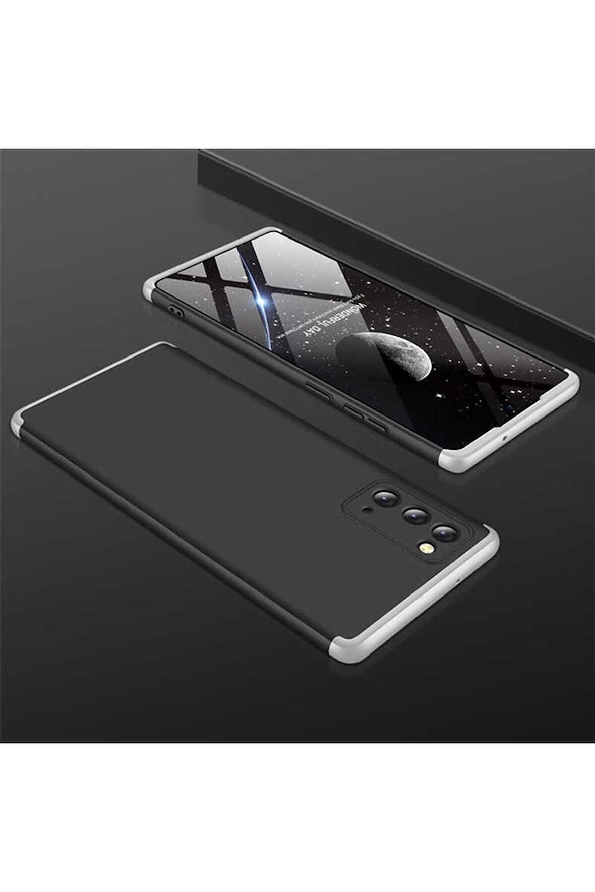 Samsung Galaxy Note 20 Uyumlu Kılıf Ays Kapak Siyah-Gri